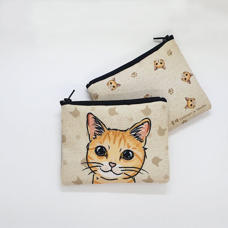 Cat Benz cat/orange cat/tabby/white/black Meeks simple storage coin purse universal storage bag