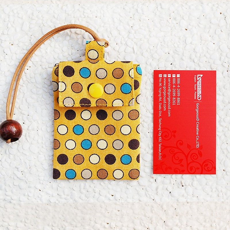 Color dot card bag / card holder business card bag - ID & Badge Holders - Cotton & Hemp Orange