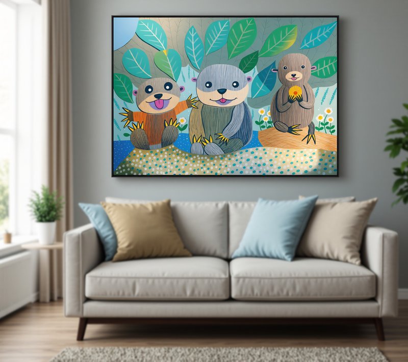 獺意好時光 空間裝飾掛畫 | 藝術微噴 童真原創 溫暖空間療癒首選 - 海報/掛畫/掛布 - 紙 