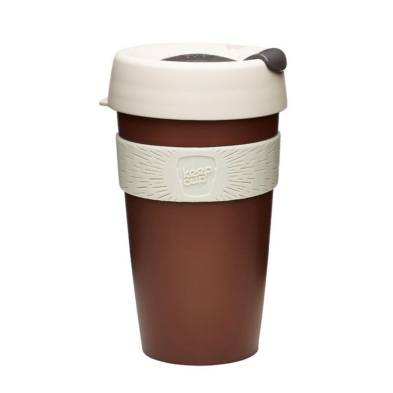 Australia KeepCup portable cup/coffee cup/environmental protection cup/handle cup L-Pine Cone - Mugs - Silicone Brown