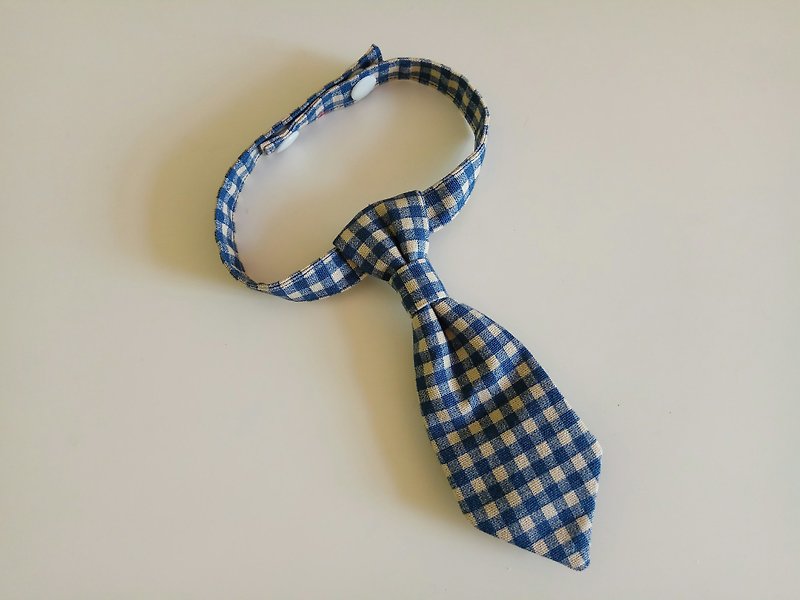 Christmas gift <Blue Grid> Toddler Tie Baby Bow Tie 1 Tie tie - Other - Paper Blue
