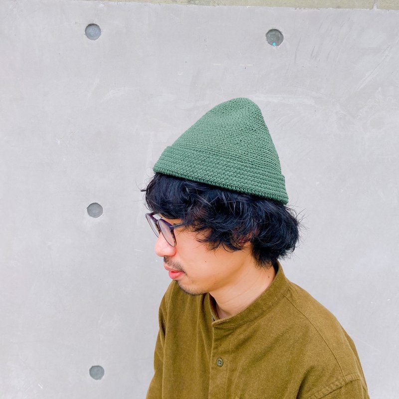 Willy handwoven cotton hat army green chokdee-muakdeedee - หมวก - ผ้าฝ้าย/ผ้าลินิน สีเขียว