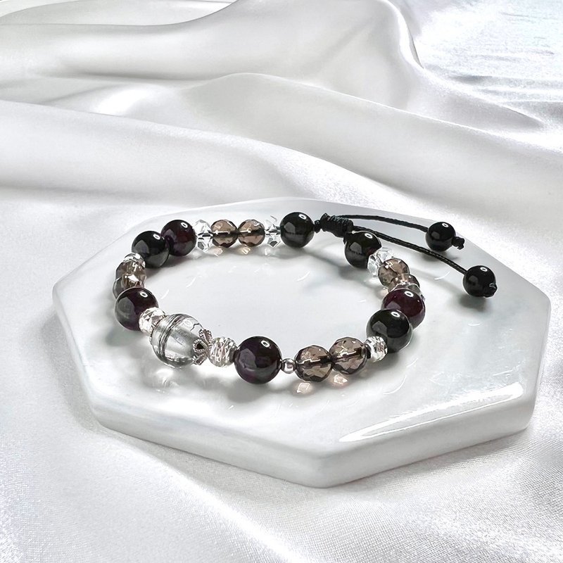 W03 胎毛編織手鍊 胎毛紀念品 胎毛手鍊 寵物紀念品 寵物飾品 - 手鍊/手環 - 玉石 黑色