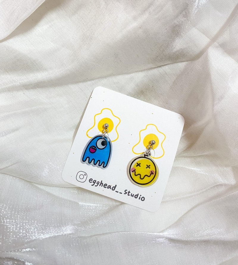 Mixed Little Monsters Handmade Earrings - ต่างหู - วัสดุอื่นๆ 