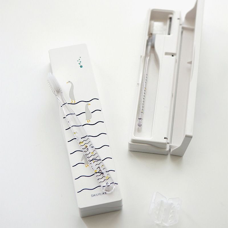 UV UV toothbrush sterilization box -05 Little white goose, E2D02926 - แปรงสีฟัน - พลาสติก ขาว