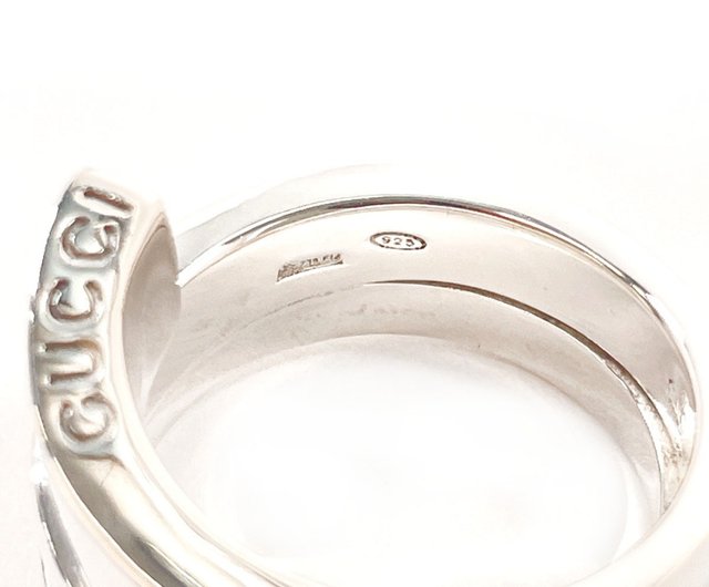 【超美品！送無】GUCCI Gロゴ リング（実寸8号 ）シルバー925 指輪、ブレスレット、ネックレス