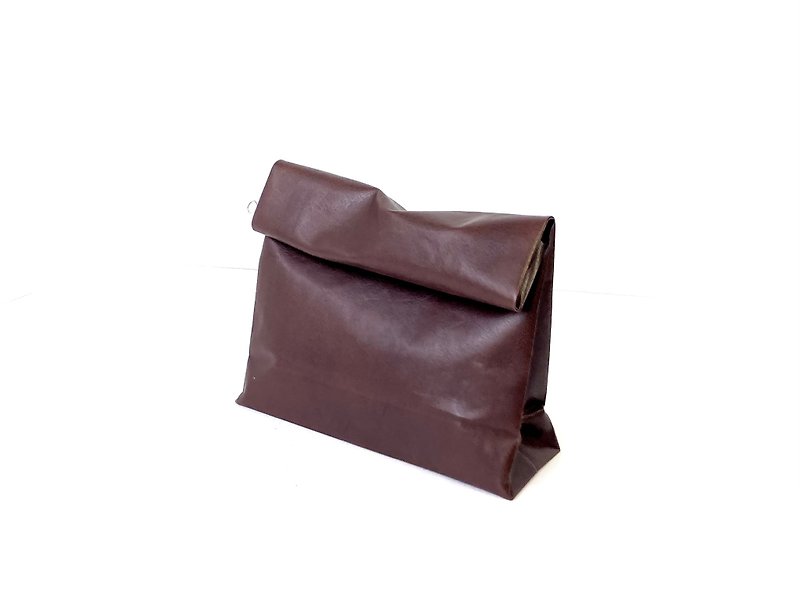 KAMIBUKURO(紙 袋) large 国内本牛革製　ブラウン - 手拿包 - 真皮 咖啡色