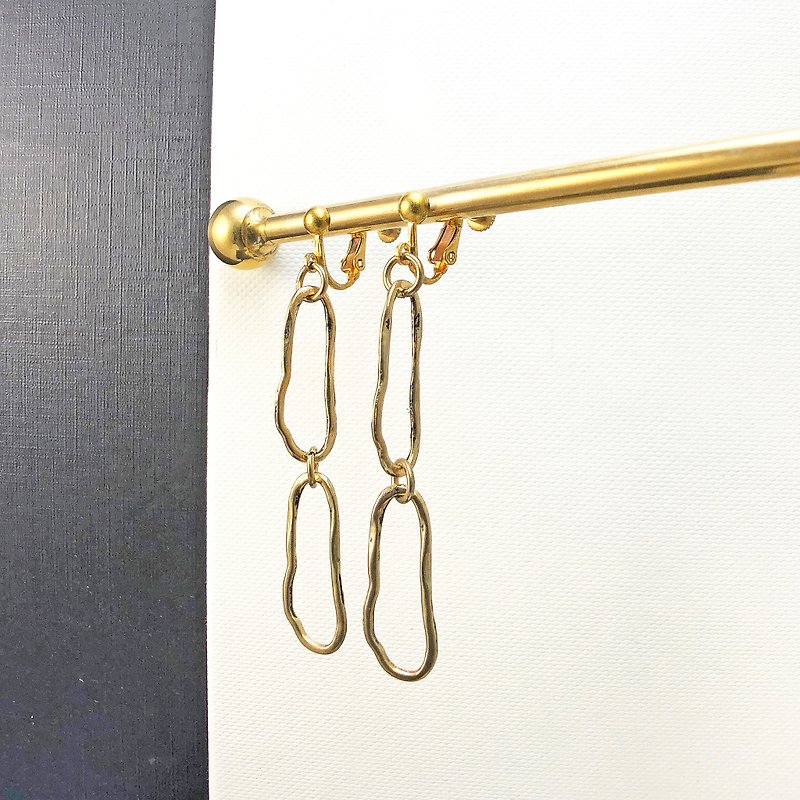 Geometric Brass Earrings 【Simple Design】【Christmas gift】【 Birthday Gift】 - Earrings & Clip-ons - Copper & Brass Gold