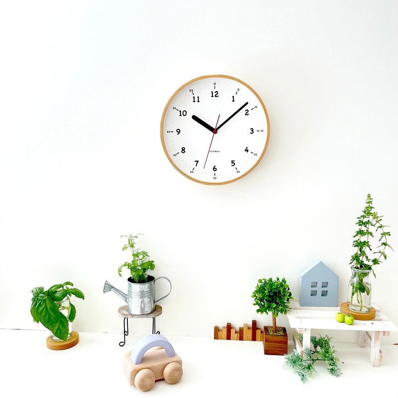 KATOMOKU plywood clock 10 自然色 (km-76NA) 掛鐘 日本製造 - 時鐘/鬧鐘 - 木頭 卡其色
