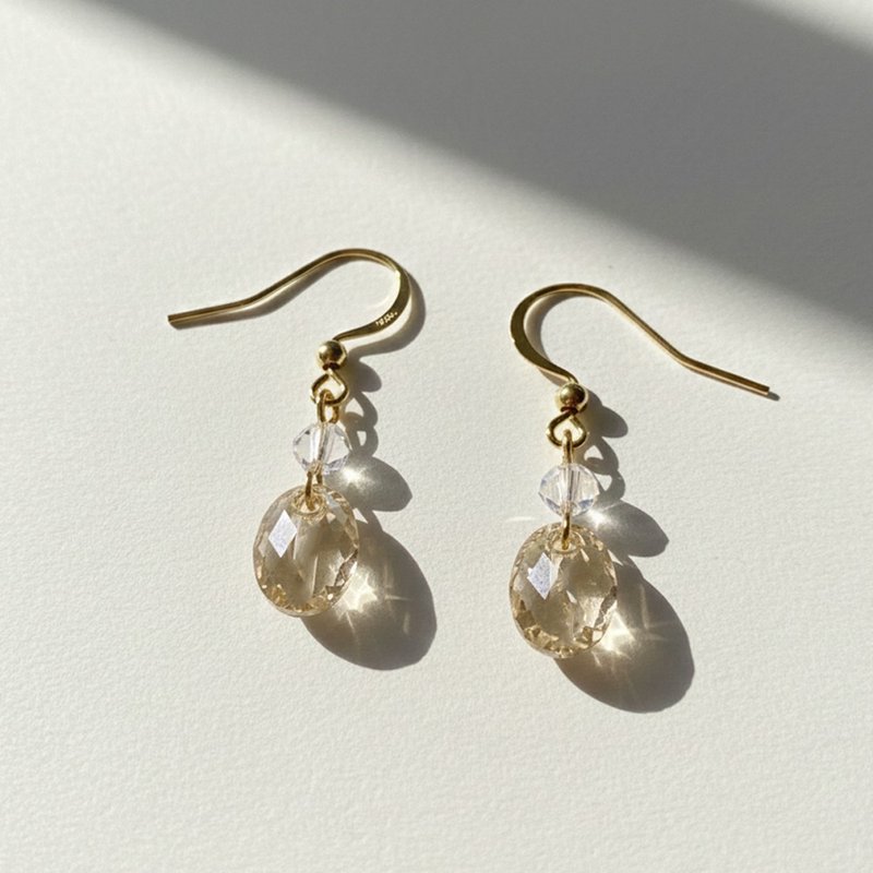 バレンタイン 誕生日ギフト 微光オーロラクリスタルチャームピアス 手作り ギフトボックス入り 多色展開 - ピアス・イヤリング - クリスタル ブラック