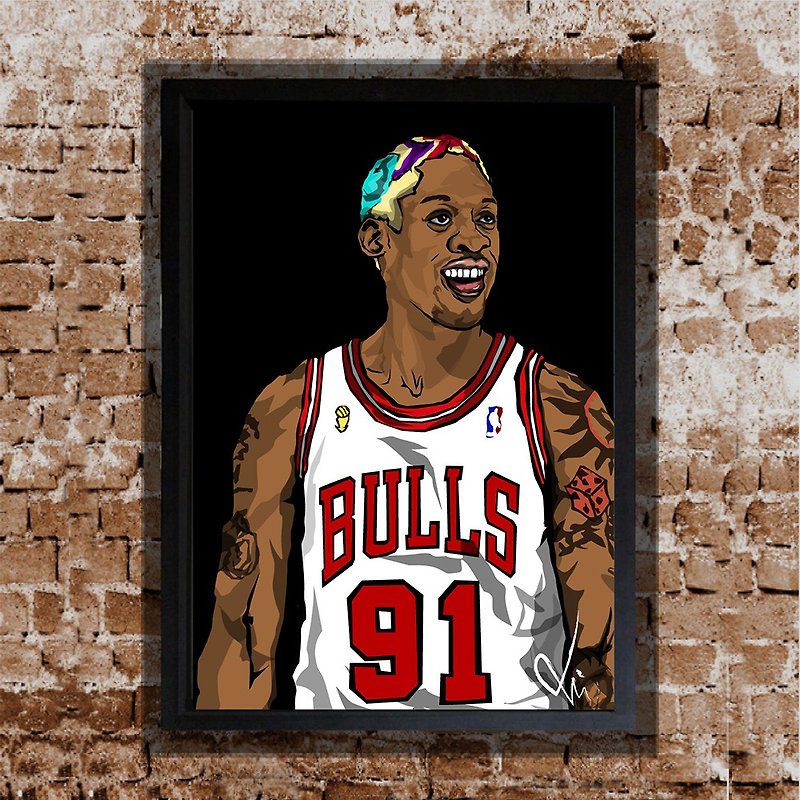 Rodman bug NBA star illustration puzzle exclusive original photo frame picture frame hanging painting gift