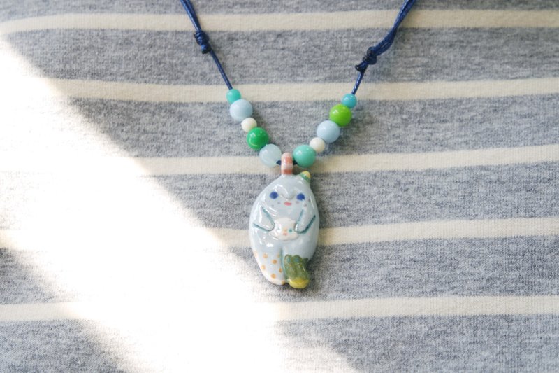 抱抱雲 陶瓷粉藍色 項鍊 [限量品] - 項鍊 - 陶 
