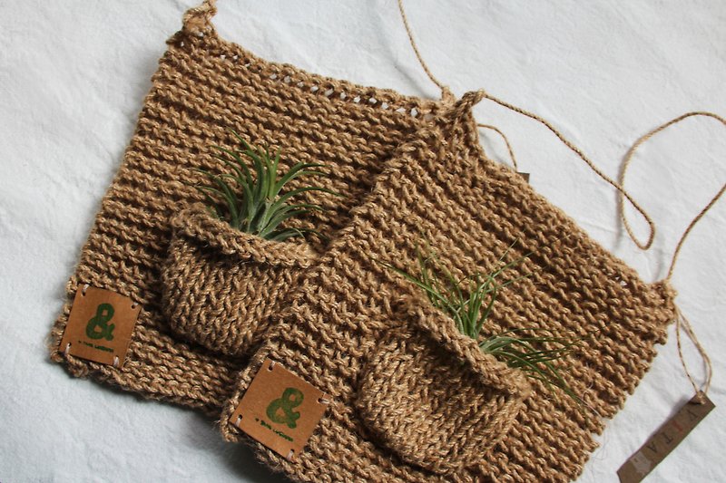 アンド手織りバッグ（なし植物） - トート・ハンドバッグ - コットン・麻 ブラウン