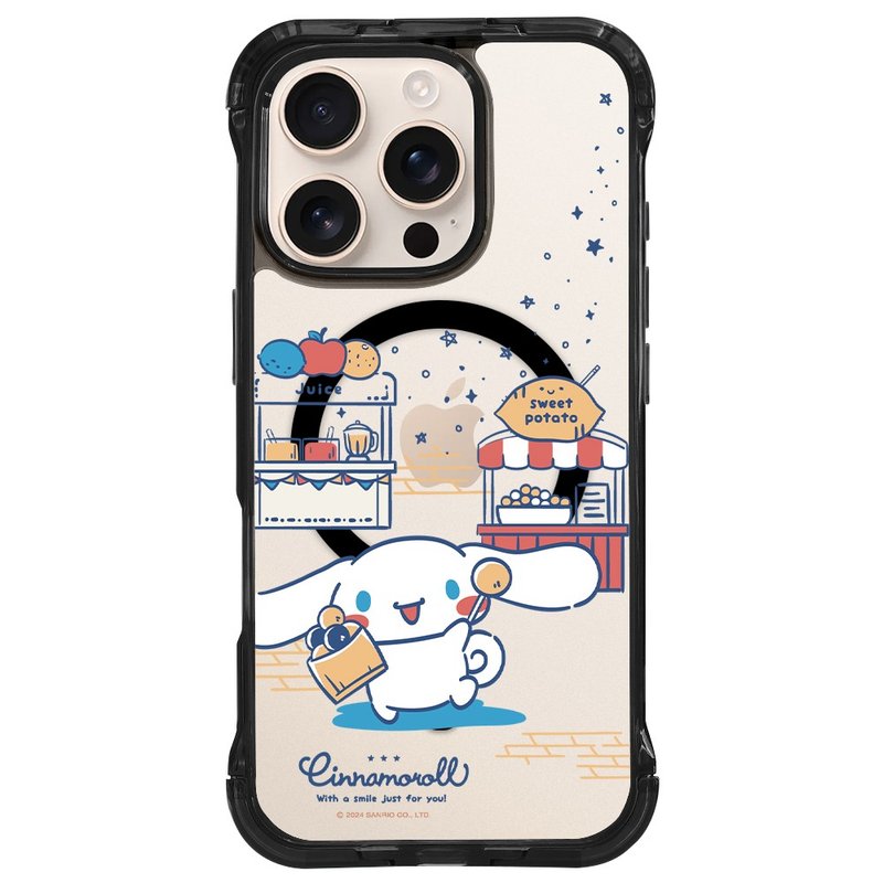 大耳狗 QQ地瓜球 磁吸透黑支架手機殼 iPhone 16 15 Pro Max - 手機殼/手機套 - 其他材質 黑色