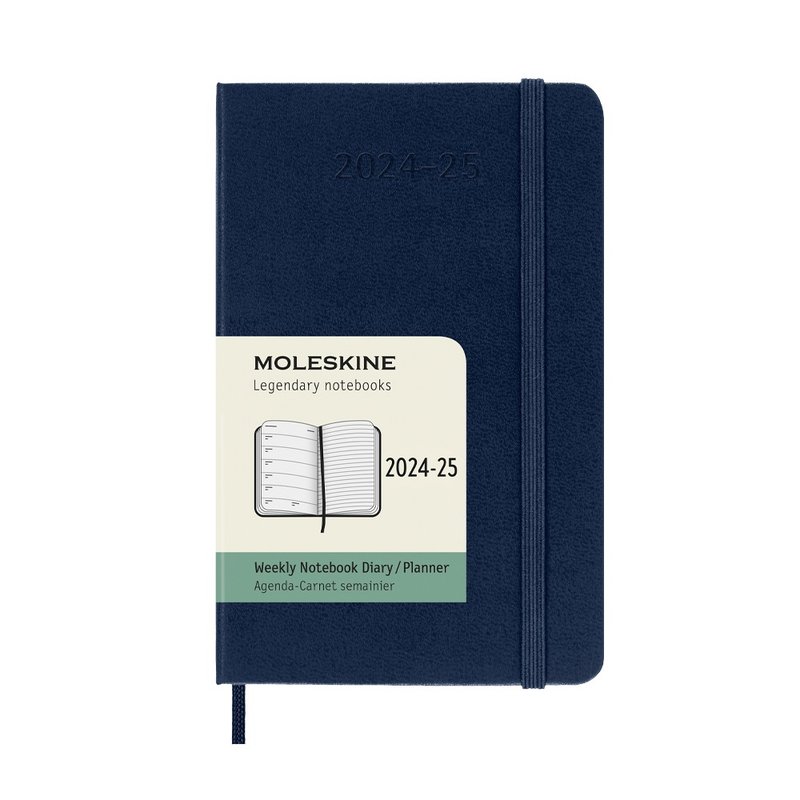 MOLESKINE 2024-25 Weekly Diary 18M Hard Shell Pocket Sapphire Blue - สมุดบันทึก/สมุดปฏิทิน - กระดาษ สีน้ำเงิน