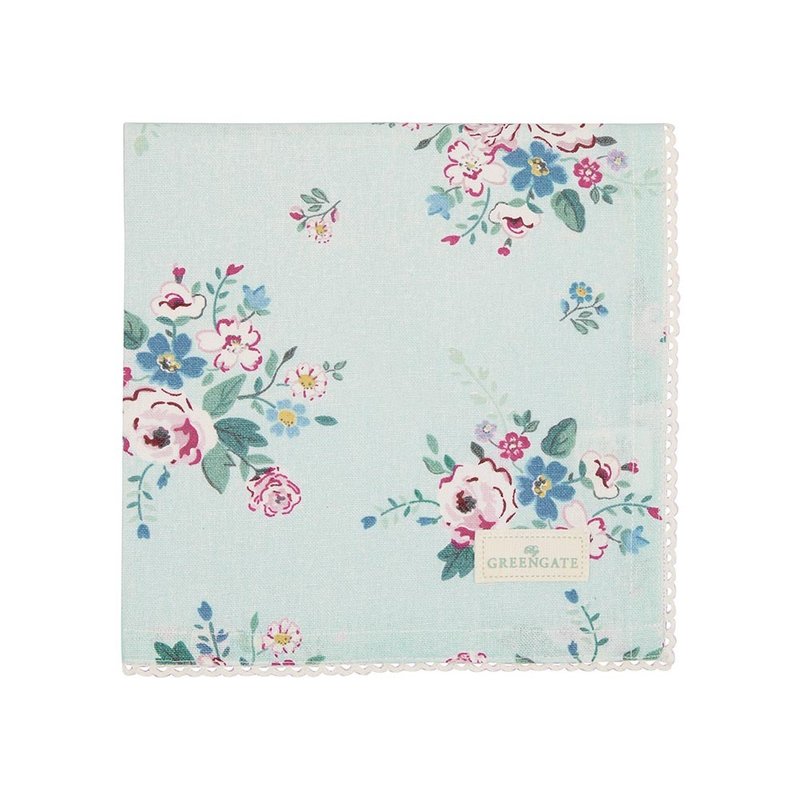 Danish GreenGate Inge-Marie mint lace napkin/table runner - ผ้ารองโต๊ะ/ของตกแต่ง - วัสดุอื่นๆ 