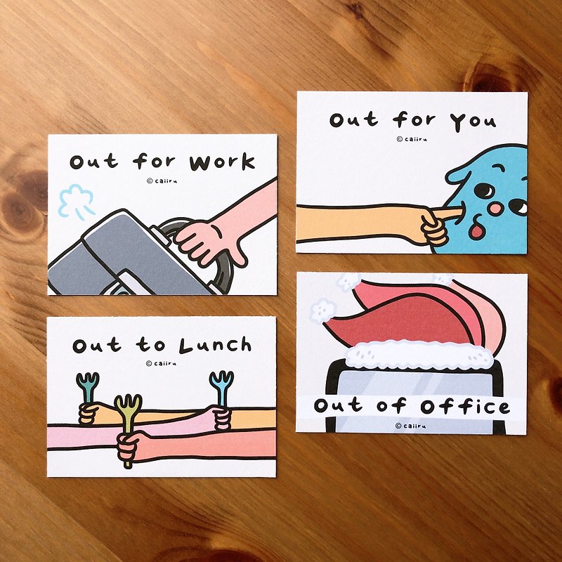 Mini cards-Out for something | Pack of 4 | Greeting card, Gift him her, fun