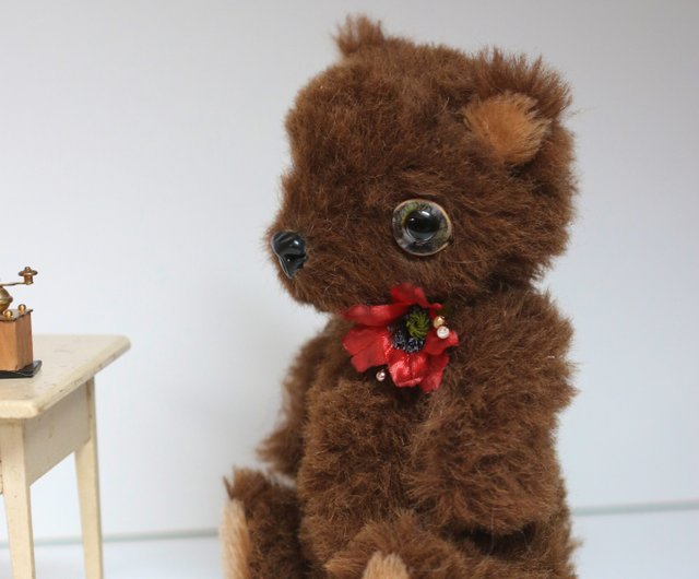 Brown Teddy Bear Glass Eyes 