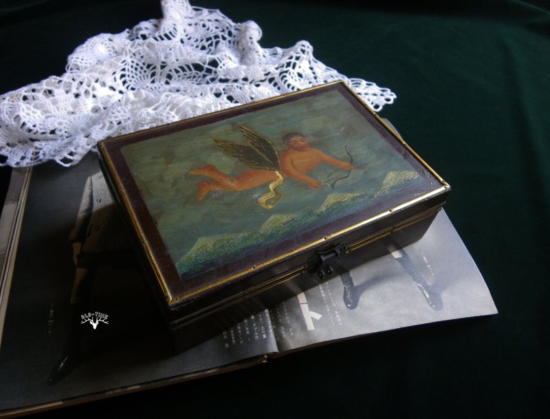 [OLD TIME]初期のイタリアの手描きの油絵ジュエリーボックス - 収納用品 - その他の素材 