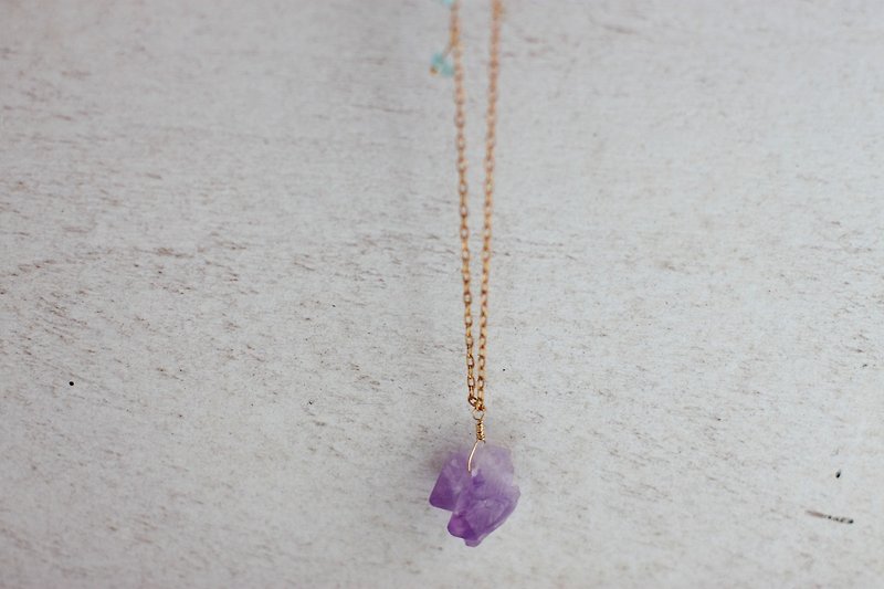 Ore amethyst necklace only this one currently in stock can be directly subscript - สร้อยคอ - เครื่องเพชรพลอย สีม่วง