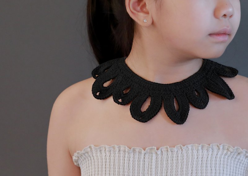 POPOPB CUDDLY – BLACK (fake collar accessories) - Parent-Child Clothing - Wool 