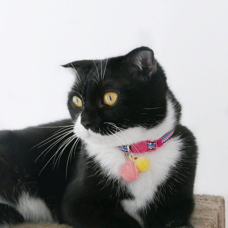 聚酯纖維 項圈/牽繩 多色 - KAFBO Safety Collar - Pom สร้อยคอ ปลอกคอนิรภัยสำหรับแมว ปลอกคอแมว สร้อยคอแมว
