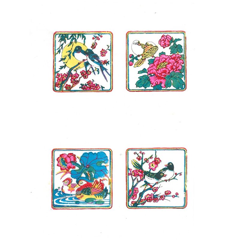 Wuqiang New Year Pictures / The Four Seasons of Flowers and Birds - โปสเตอร์ - กระดาษ ขาว