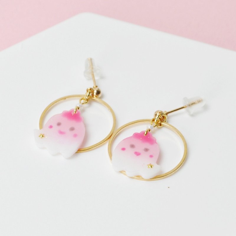 [Spot] Flower Fairy Earrings 01 - Earrings & Clip-ons - Resin Pink