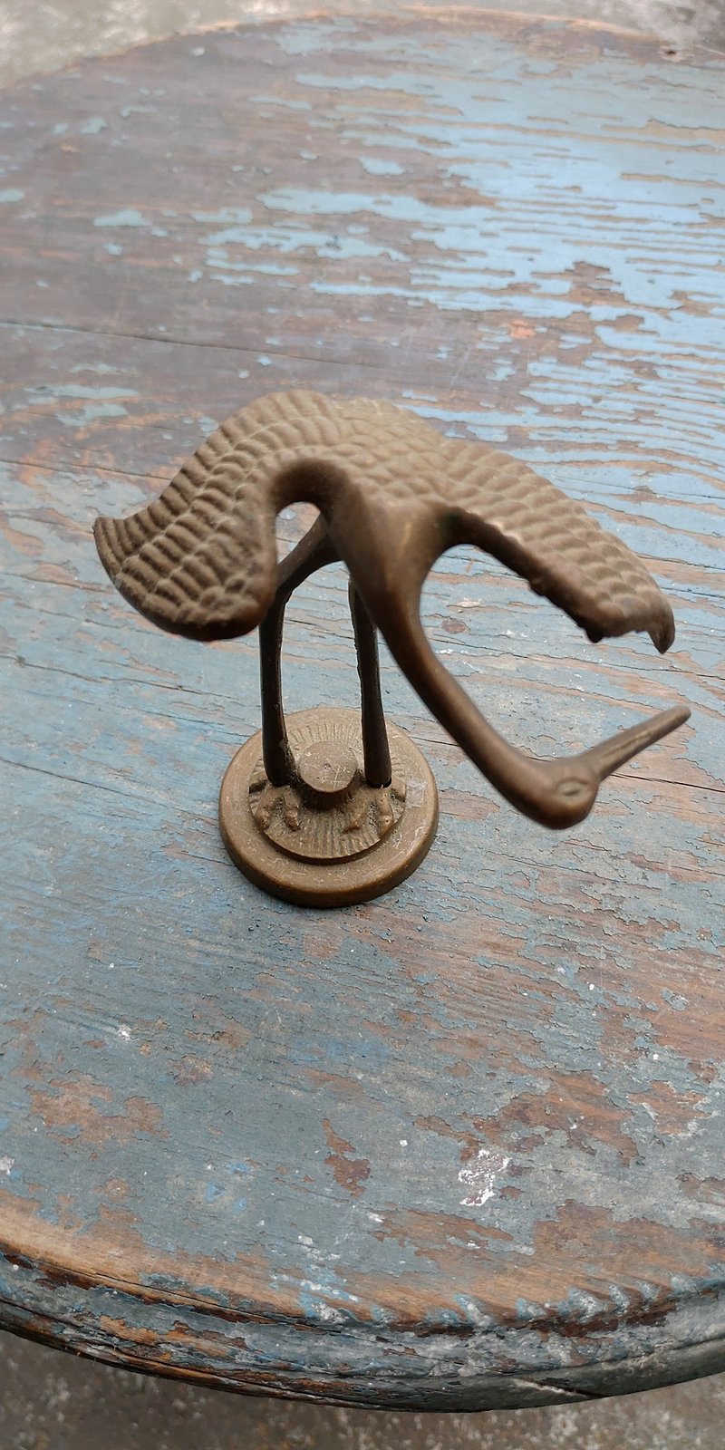 Early collection of industrial wind _ Huang Bronze crane paperweight decorations - ตุ๊กตา - โลหะ 