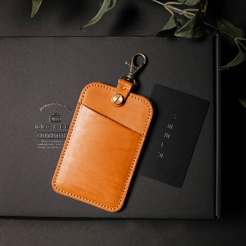 Double layer ticket cassette/document holder/can be engraved/DG75 - ID & Badge Holders - Genuine Leather 
