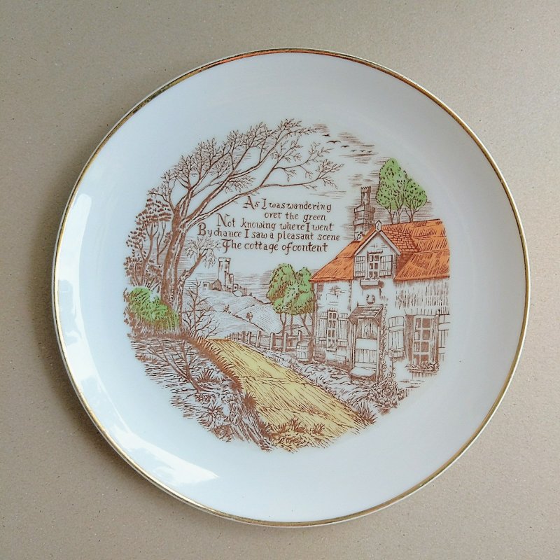 アメリカの骨董品|アメリカの国の木造住宅英国の詩アート塗装プノンペンセラミックプレート/壁画 - 皿・プレート - 陶器 多色