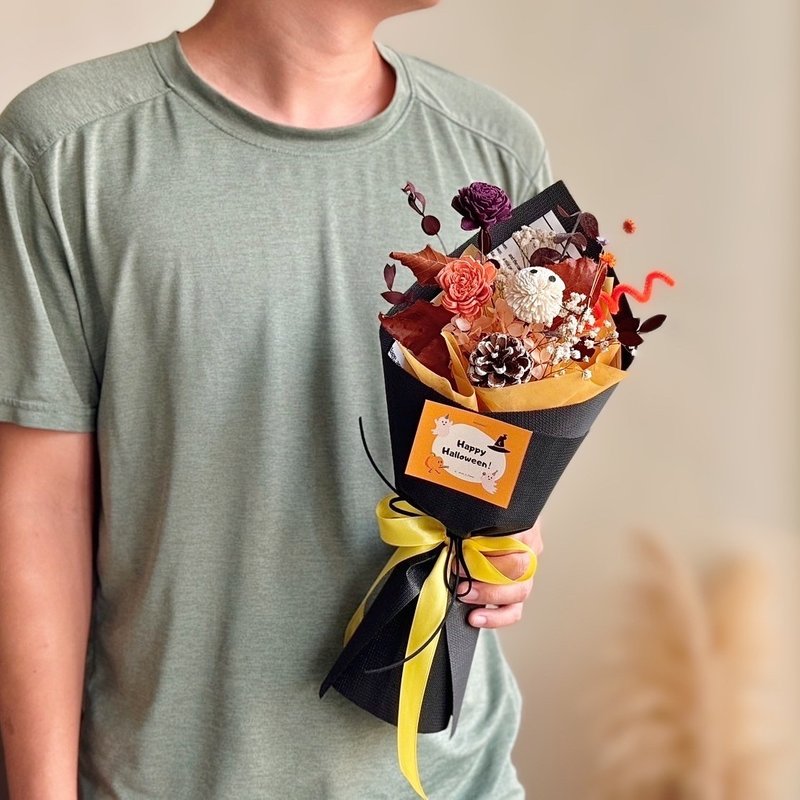 [Halloween Limited] Halloween dry small bouquet Halloween gift - Dried Flowers & Bouquets - Plants & Flowers Black