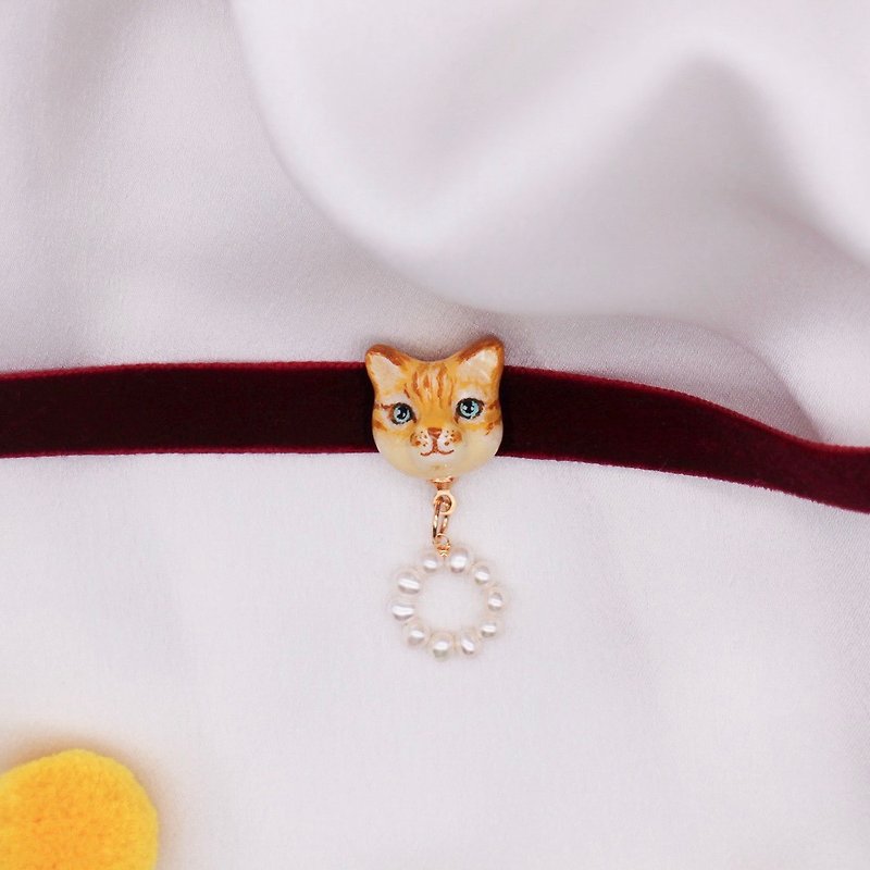 Cat Choker | Necklace | Can order other cats - สร้อยติดคอ - ดินเหนียว 