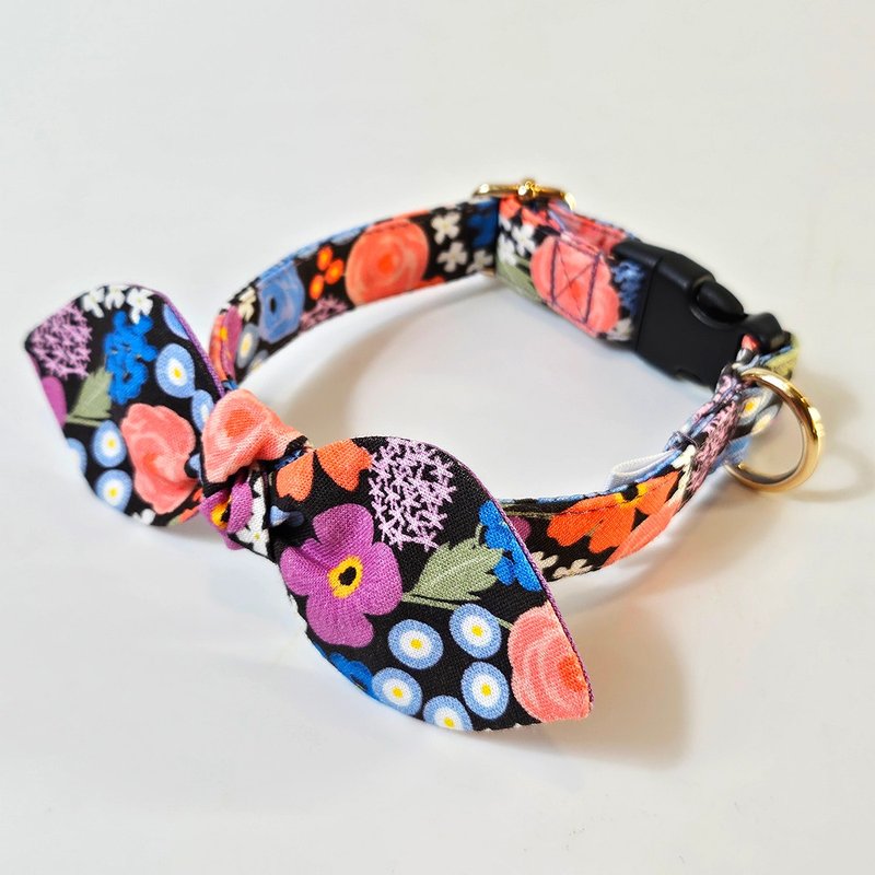 Lollipop Land | Patterned Fabric Dog Collar - ปลอกคอ - ผ้าฝ้าย/ผ้าลินิน ขาว