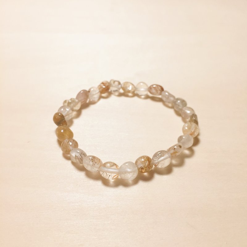 Irregular Bronze hair crystal bracelet - Bracelets - Crystal Brown