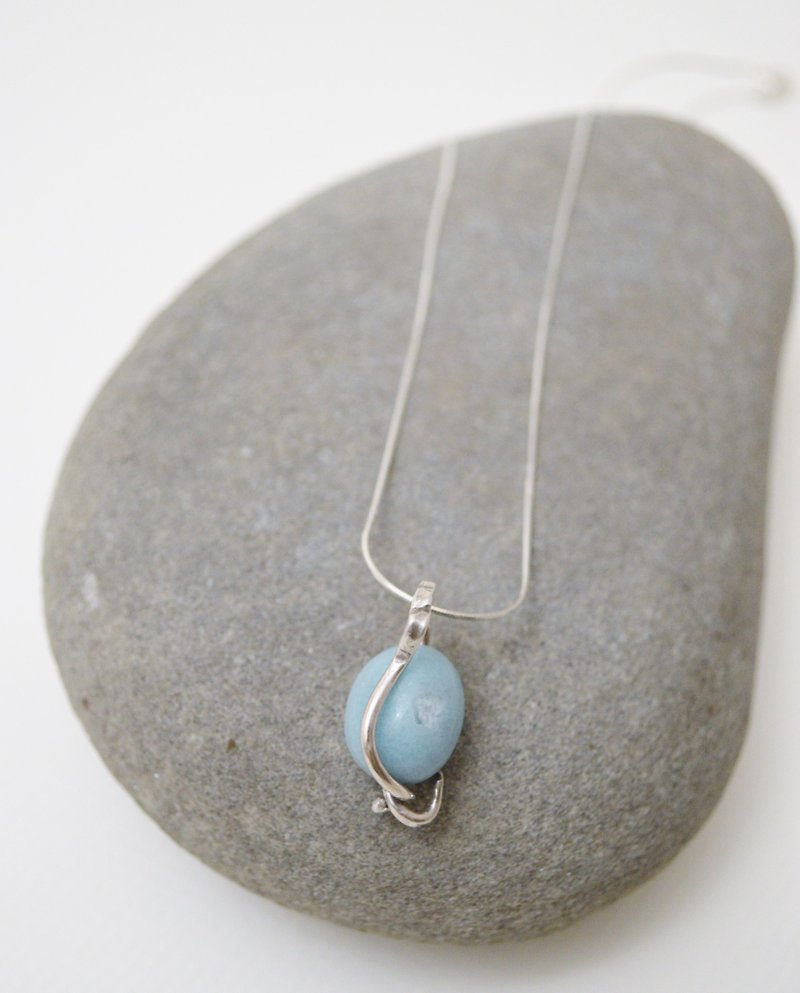 Untitled-Amazonite‧Silver Necklace‧no.1 - Necklaces - Sterling Silver Blue