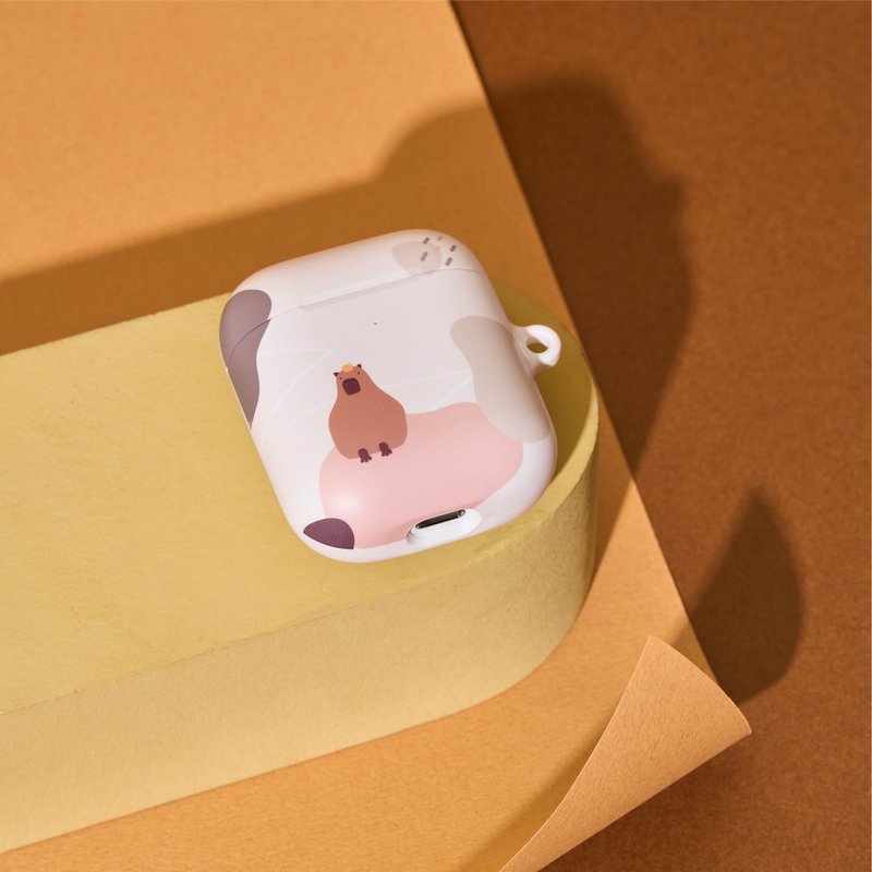 【FITZORY】動物園療癒系色塊 水豚 | AirPods殼 - AirPods/耳機保護套 - 塑膠 多色