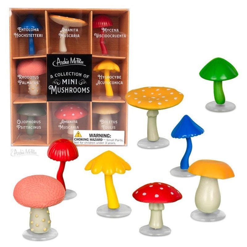 /Archie McPhee/ Mini Mushrooms - Stuffed Dolls & Figurines - Plastic 