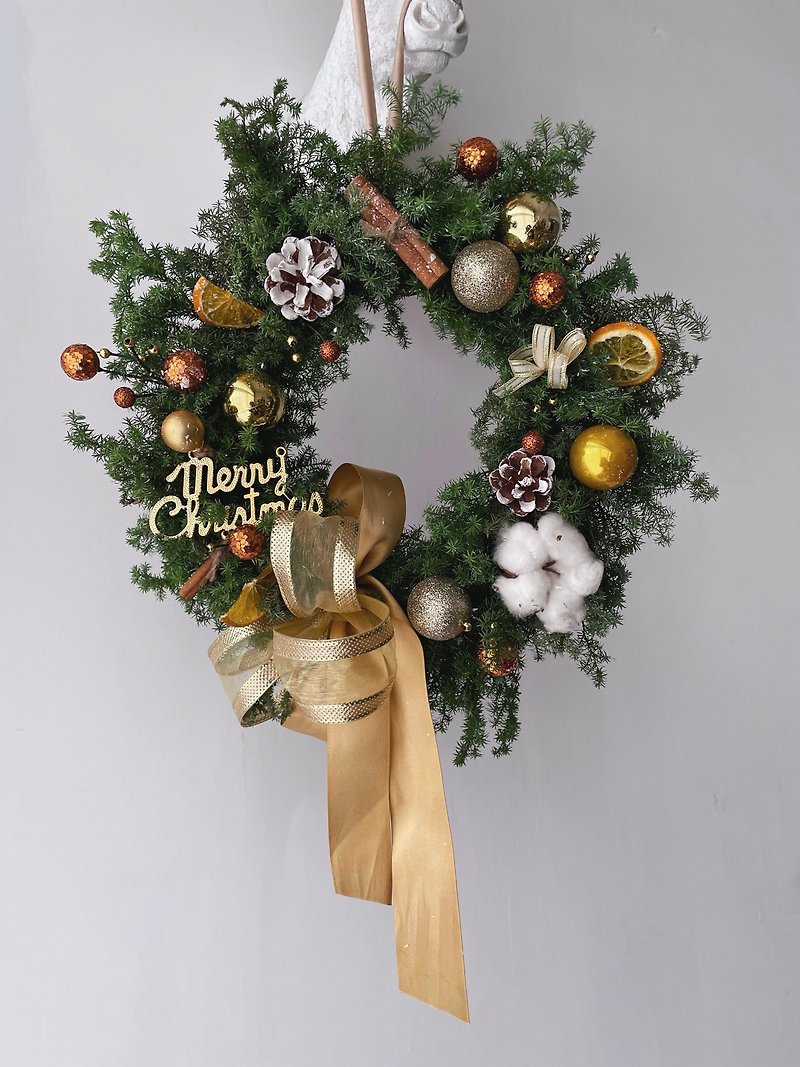 Christmas wreath can be customized - ช่อดอกไม้แห้ง - พืช/ดอกไม้ สีเขียว