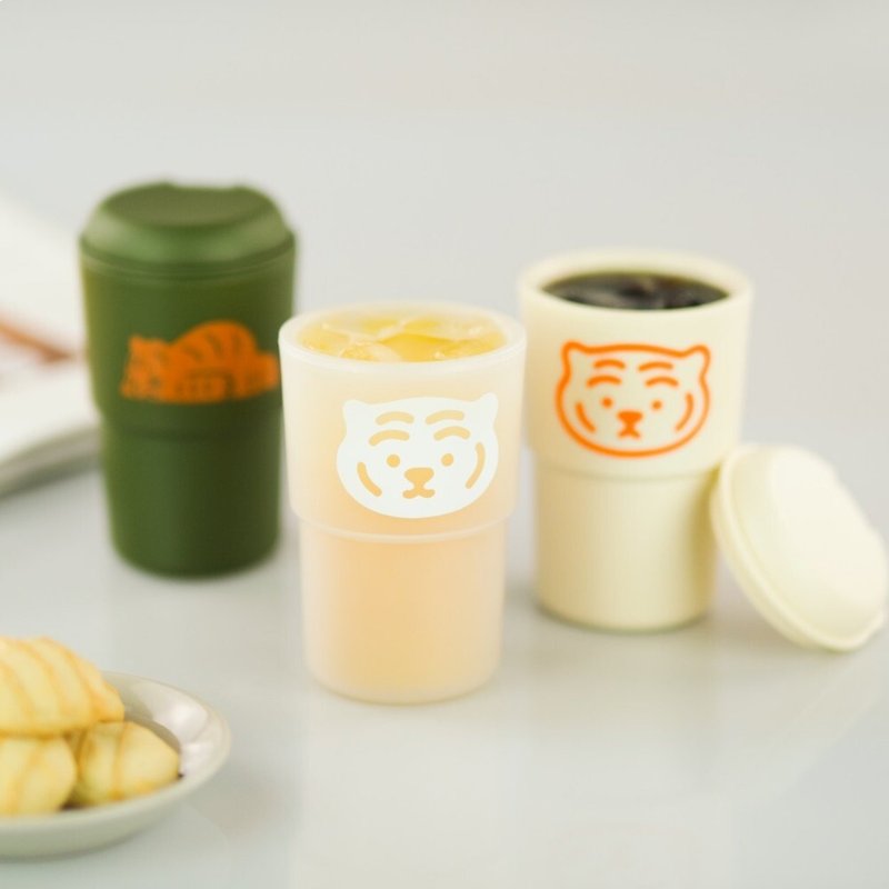 Lying Fat Tiger Environmental Cup / Accompanying Cup (Total 3 Types) 350ml - Vacuum Flasks - Plastic 