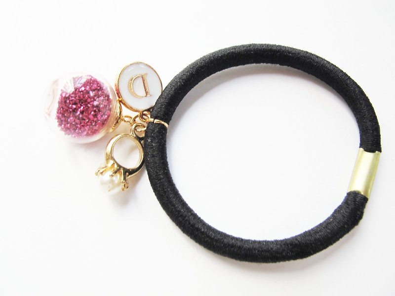 Rosy Garden Sweet pink planet pieces with custom made english letter hair band - เครื่องประดับผม - แก้ว สึชมพู