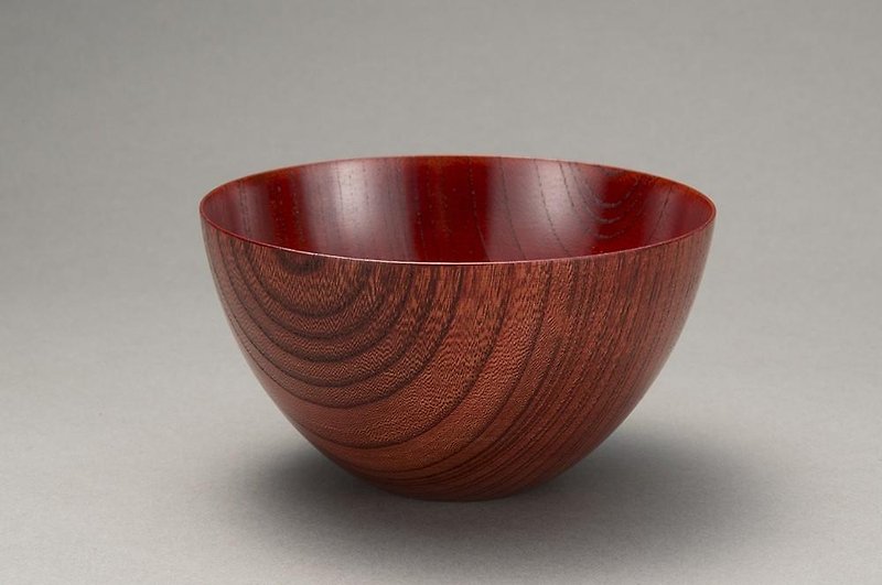 4.0 Japanese Zelkova Tamayura Bowl- Madder - ถ้วยชาม - ไม้ สีแดง