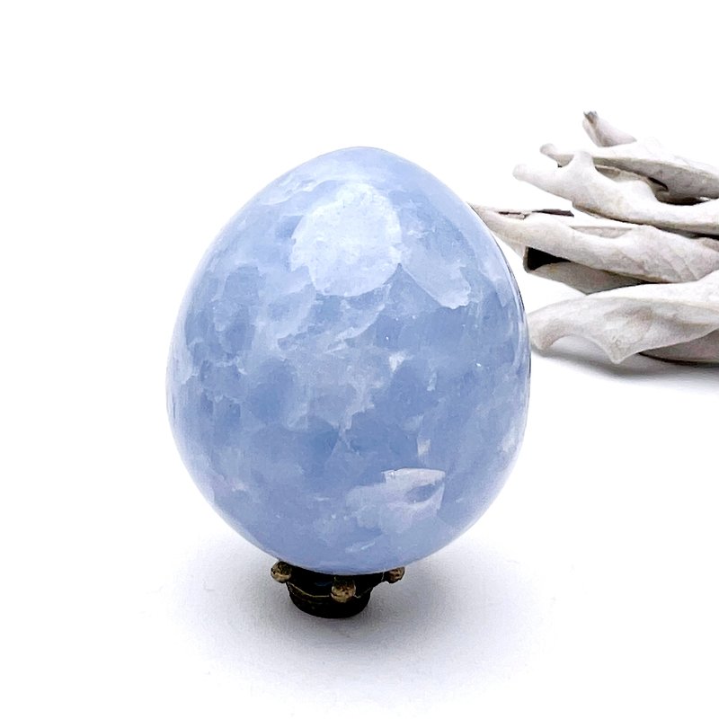 Soothing. Decoration, picture, object, healing courage, handle with mine l, lapis lazuli egg l - ของวางตกแต่ง - คริสตัล สีน้ำเงิน