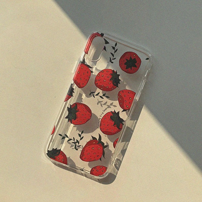 Strawberry mini_Jelly Hard Phone Case_MagSafe - 手機殼/手機套 - 其他材質 紅色