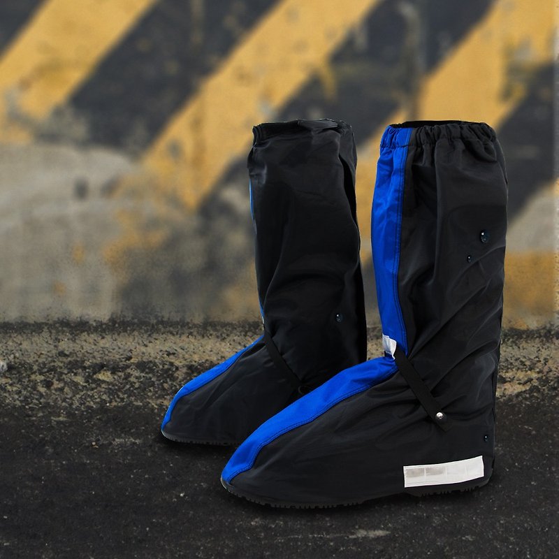 TDN加厚耐磨防水鞋套 吸盤式防滑反光厚底雨鞋套-藍色 - 雨傘/雨衣 - 防水材質 藍色