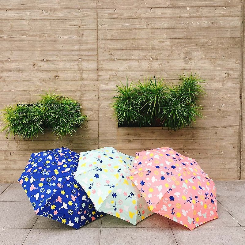 【台灣文創 Rain's talk】花漾青春抗UV三折手開傘 - 雨傘/雨衣 - 防水材質 多色