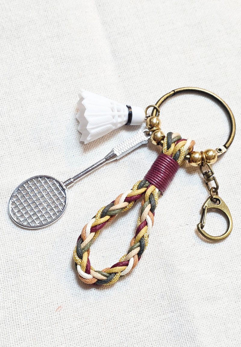 Paris*Le Bonheun。幸福手作。運動系列。羽球。聖誕色編織鑰匙圈 - 鑰匙圈/鑰匙包 - 其他金屬 多色