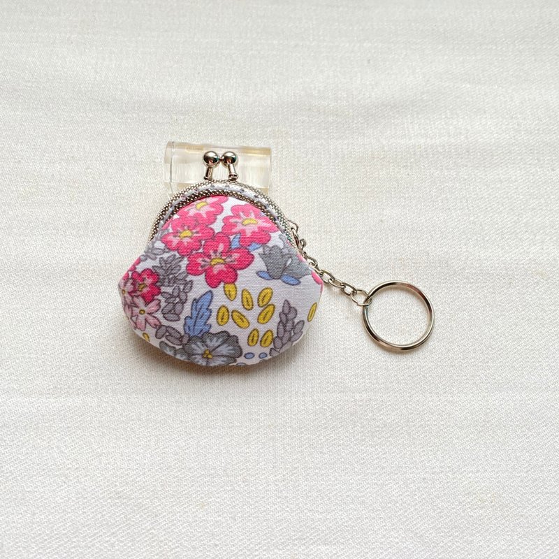 Flower kiss lock bag keychain - Coin Purses - Cotton & Hemp 