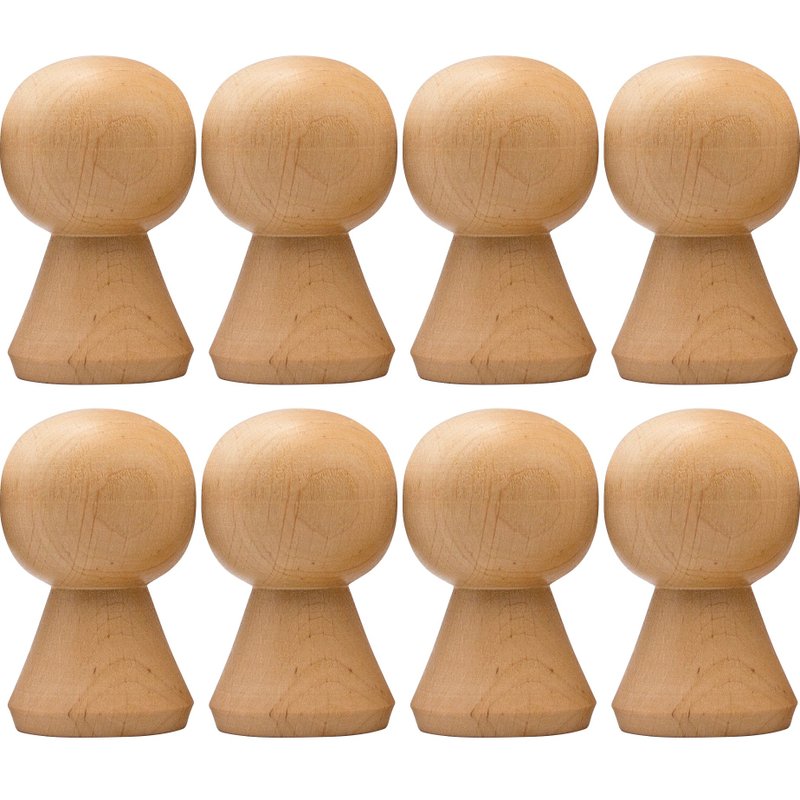 Wooden Peg People Unfinished 2.4'' 8 pcs - DIY Wooden Pegs Female - 寶寶/兒童玩具/玩偶 - 木頭 