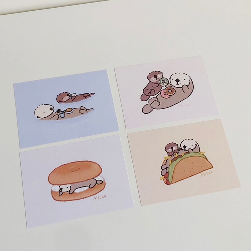 Sea Otter Mibao Dessert Food Series Postcards - การ์ด/โปสการ์ด - กระดาษ 